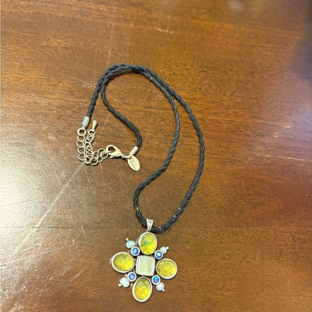 Blue and Green Lia Sophia Choker Pendant - Picture 3 of 4